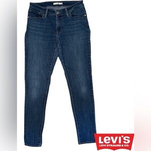 Levi’s 711 Skinny Mid Rise Dark Wash Denim Stretch Jeans Timeless Classic Sz 28